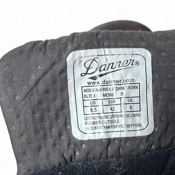 Danner Mountain 600 4.5” Dark Brown Leather Boots Hiking Men\'s 8.5 D main image 8